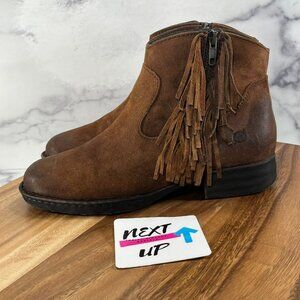 Børn Concept Kenia Bootie Boots Womens Size 8 Rust Tobacco Distressed Tassel
